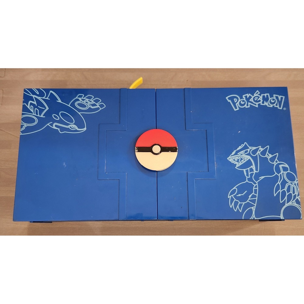 Pokemon‎ Kyogre Groudon Figure Carrying Case Blue Storage Display Box Vintage